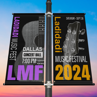 3’x7’ Double Sided Avenue/Light Pole Banner